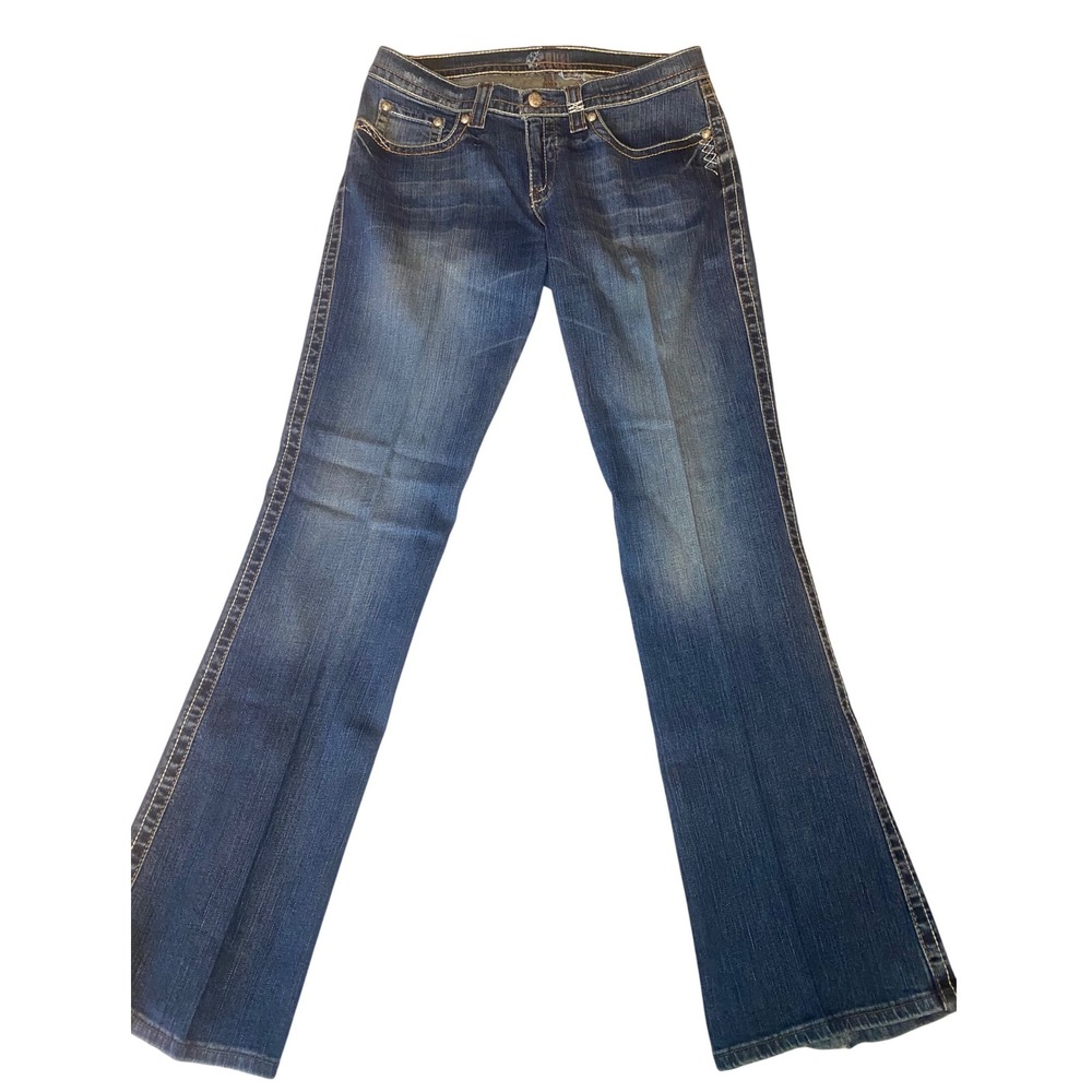 Cruel Marla Relaxed Jeans Women's 11L Blue Bootcut Medium Wash Embroidered Y2K - Picture 2 of 7